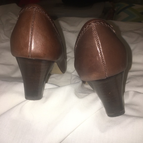 Rafaela Brown Leather Heels Size 36 - Picture 5 of 8
